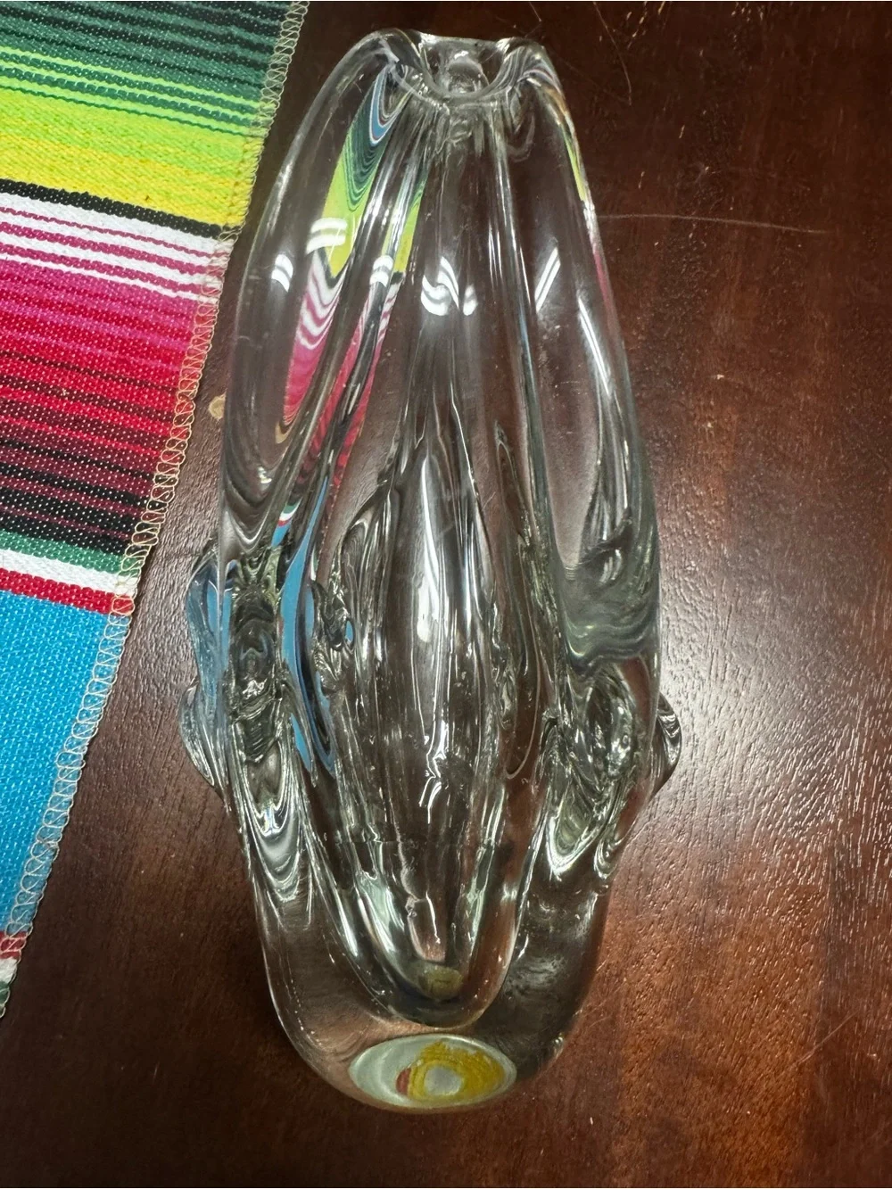 Murano Clear Sculptural Loop Glass Vase